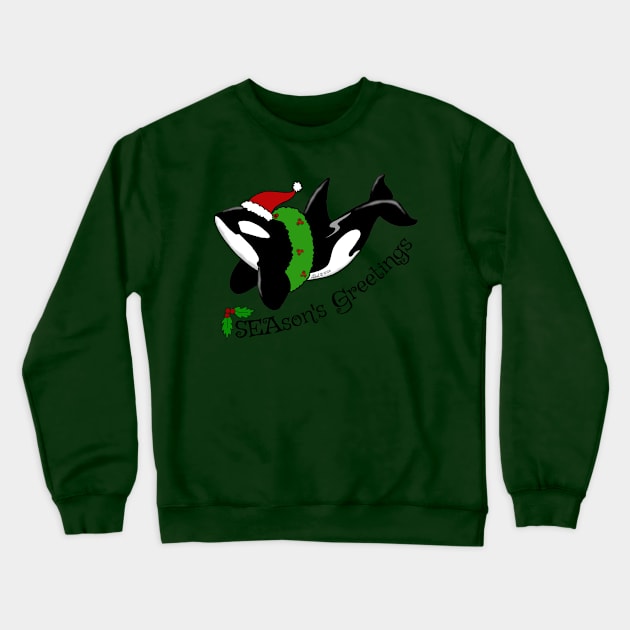 Season's Greetings Killer Whale Crewneck Sweatshirt by HonuHoney